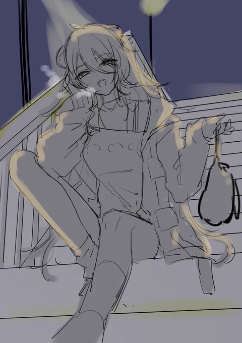 そろそろ寒いからね描きたいね深夜コンビニ 