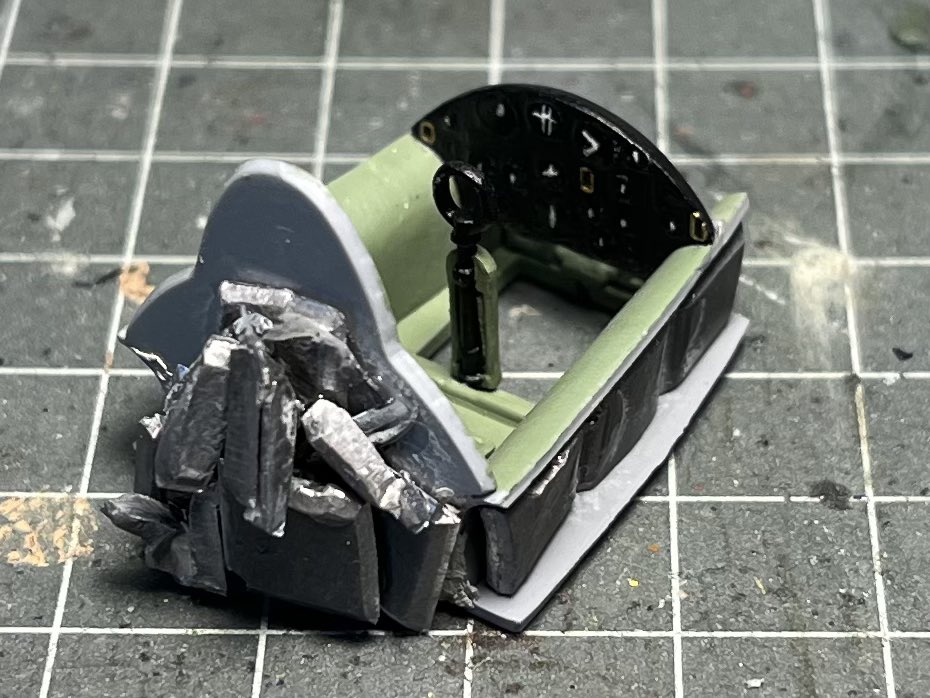 Charlie_2k17's tweet photo. Started now on a Gloster E.28/39, Britain’s first jet aircraft. The kit didn’t come with any decals for the instrument panel so I tried my hand at painting it myself, as well as using a gloss clear-coat to portray the glass on the gauges. https://t.co/145Qn8OUCj