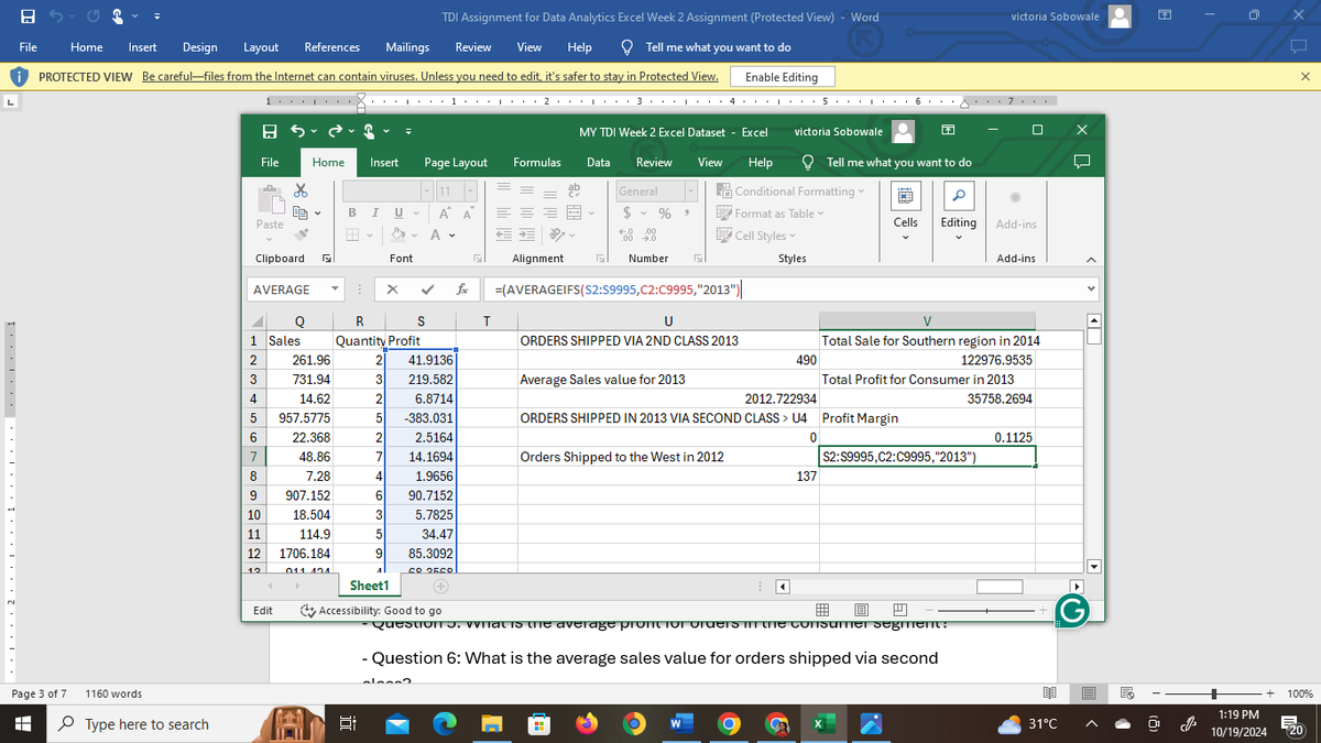 VictoriaMoreni5's tweet photo. Hi everyone 🤗

It's week 3 of my Data Analytics journey and I thought to share my tasks and progress for the week.

@TDataImmersed 
@DabereNnamani 
@jacob_ajala 
@msexcel 
#TDI https://t.co/3UG29KzPks