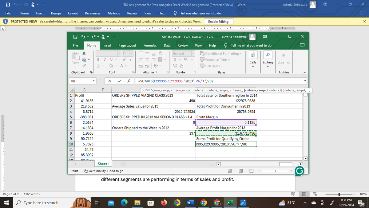 VictoriaMoreni5's tweet photo. Hi everyone 🤗

It's week 3 of my Data Analytics journey and I thought to share my tasks and progress for the week.

@TDataImmersed 
@DabereNnamani 
@jacob_ajala 
@msexcel 
#TDI https://t.co/3UG29KzPks