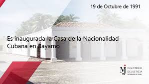 19 de octubre de 1991 Se inaugura en Bayamo la Casa de la Nacionalidad Cubana. #RevoluciónCubana #TenemosMemoria