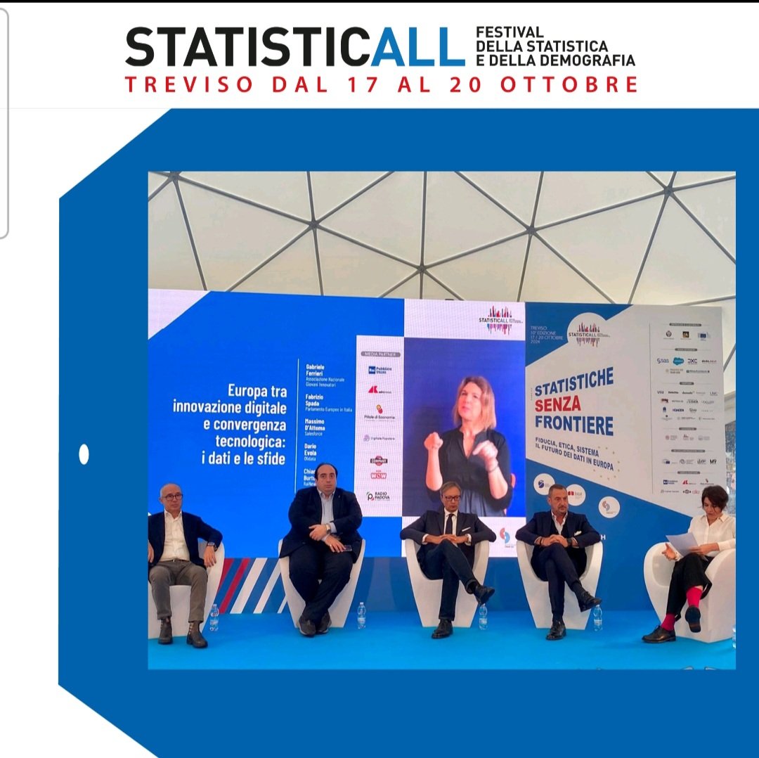 gabferrieri's tweet photo. 📌 Siamo lieti come @Angi_tech - Associazione Nazionale Giovani Innovatori di essere Main Partner Scientifici della X edizione di #StatisticAll - Festival della Statistica nella splendida cornice della città di #Treviso.

🇪🇺🇮🇹 Ieri in qualità di Presidente Angi sono intervenuto al panel "#Europa tra #innovazione #digitale e convergenza tecnologica: i dati e le sfide" con gli amici del #ParlamentoEuropeo, #Salesforce e #Olidata con Chiara Burtulo di #RaiNews24 a condurre.

🚀 Vi aspettiamo di nuovo oggi per la nostra presentazione sui progetti aderenti alla nostra call for #startup per ascoltare idee e storie di successo oggi pomeriggio a Piazza Signori alle 17,30

💡 E domani andremo a svelare i vincitori degli #awards in collaborazione con l'@istat_it - Istituto Nazionale di Statistica a Piazza Borsa a partire dalle ore 11,00