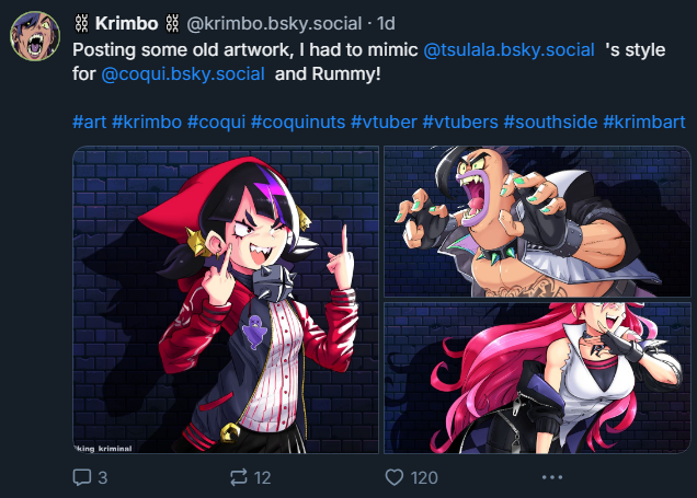 king_kriminal's tweet photo. B VS. T likes / retweets on an older art.
There's momentum on Bluesky, keep that fire ABLAZE, and let's show em' we mean business. https://t.co/76kJyhcJ8n