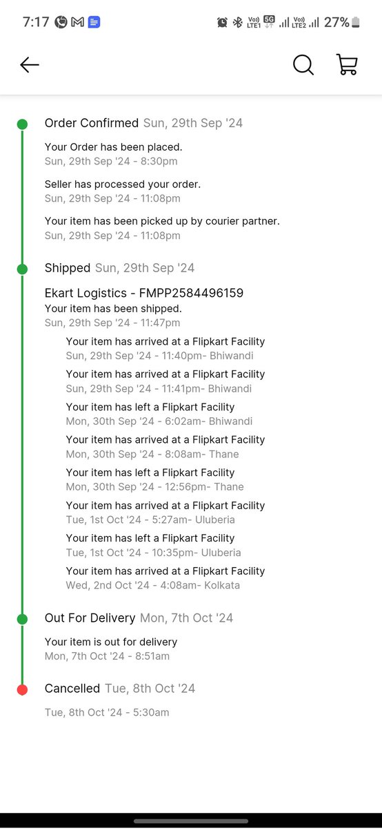 dpal3017's tweet photo. #flipkartbigbilliondays2024 #flipkart @_Kalyan_K @Flipkart @flipkartsupport 
This Year 2024 Biggest Undelivered Fraud by Flipkart in So called Big billion Days. How many People Facing this Fraud by Flipkart.
shearing with you  - one is cancelled by Flipkart and one is still out https://t.co/zf46yHGvsY