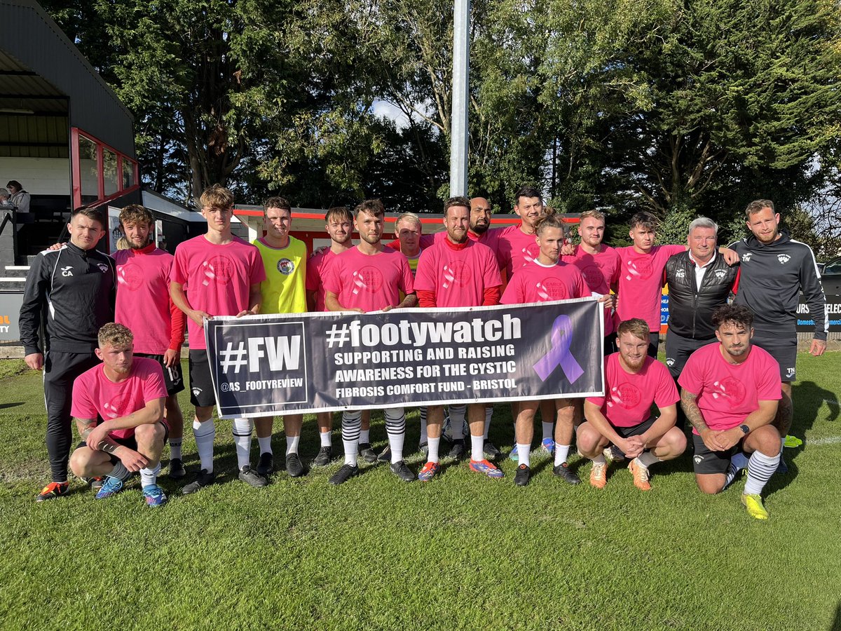 AS_FootyReview's tweet image. Also huge thank you to the hosts @DevizesTownFC for having a photo with the charity banner for @cfcf_bristol before kick off, already been incredibly supportive since arriving, let hope for a great game in the @IsuzuFAVase today… #SupportCF #CysticFibrosis #FW