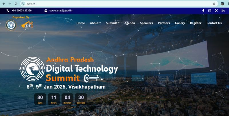 The 𝐀𝐧𝐝𝐡𝐫𝐚 𝐏𝐫𝐚𝐝𝐞𝐬𝐡 𝐃𝐢𝐠𝐢𝐭𝐚𝐥 𝐓𝐞𝐜𝐡𝐧𝐨𝐥𝐨𝐠𝐲 𝐒𝐮𝐦𝐦𝐢𝐭 2025 Website is now live: apdts.in

We're honored to have HMIT <a href="/naralokesh/">Lokesh Nara</a> garu as Chief Guest!

Mark your calendars for Jan 8th &amp; 9th for #APDTS in Visakhapatnam!