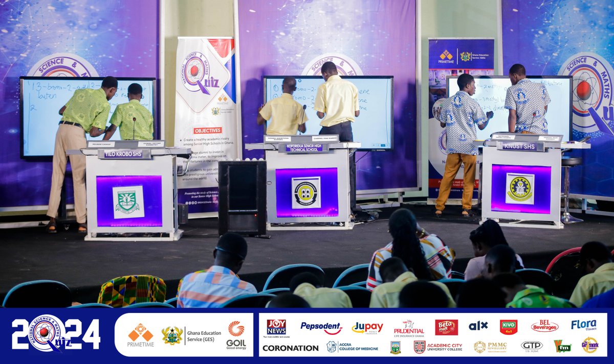 NSMQGhana's tweet image. AUDITORIUM 900

Problem of the day scores

Koforidua SHTS: 3/10
Yilo Krobo SHS: 1/10
KNUST SHS: 0/10

#NSMQ2024 #NSMQOneEighth #Primetime