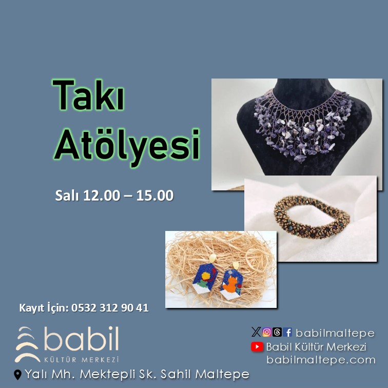 BabilMaltepe's tweet photo. Kasım ayında başlayacak olan Takı Atölyesine kayıtlar başladı... https://t.co/hUUQqkTBGD