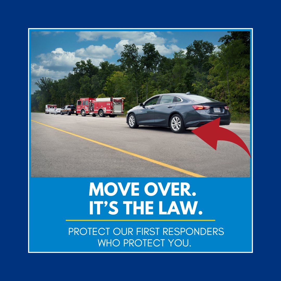 NHTSAgov's tweet photo. It's National #MoveOverDay! 🚔🚨🚒
Move over ↔️ when you see emergency vehicles ahead. It's not just the law — it's the right thing to do.
#NationalMoveOverDay https://t.co/6MbcJmBceu