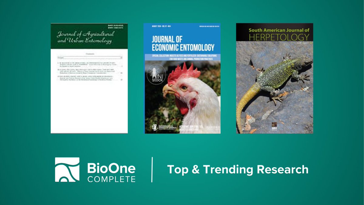 BioOneNews's tweet image. Discover #agriculture and #agronomy articles with our latest Top & Trending Research collection – free to read through December 31: ow.ly/SkiR50TOTak
Including research from the Journal of Agricultural and Urban Entomology, @Entsoc and @SBHerpetologia.