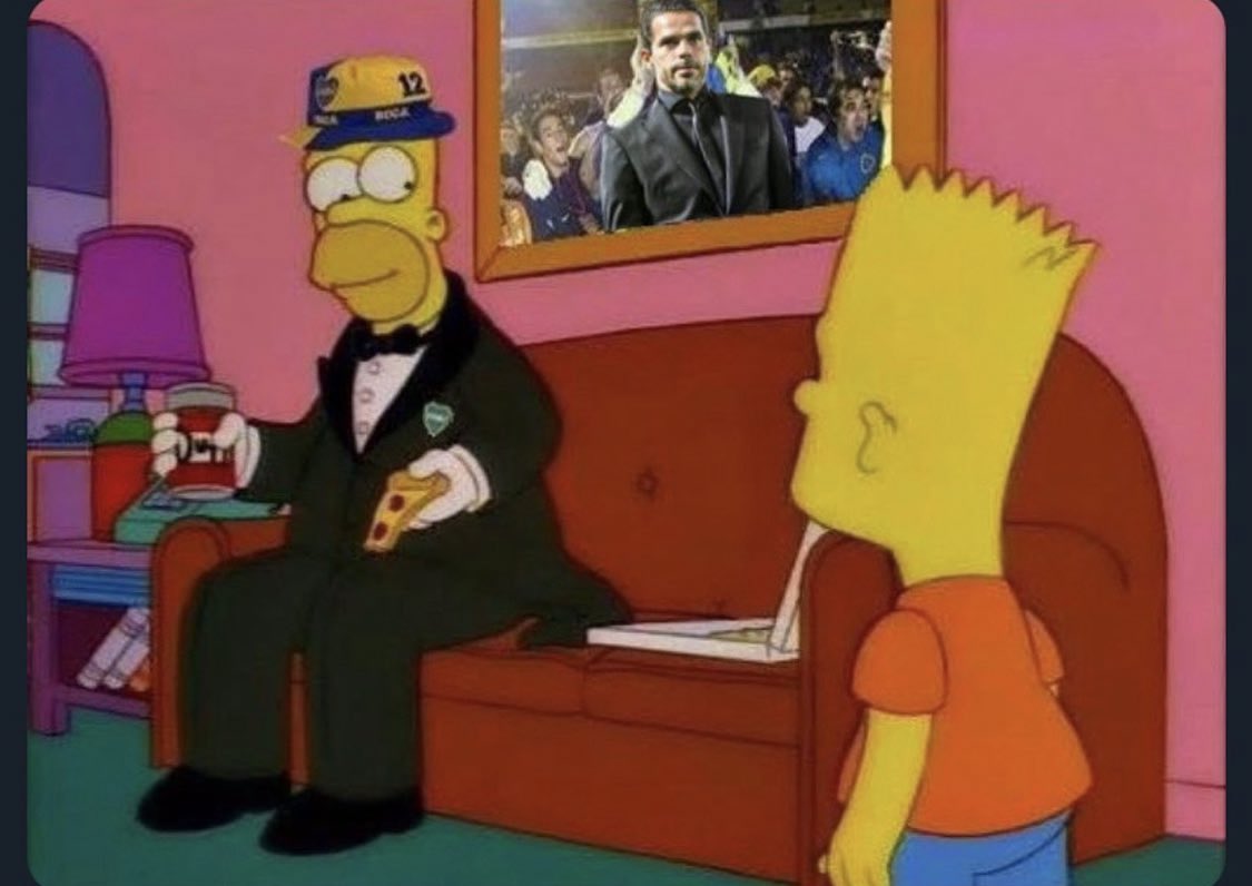 - por qué tan elegante?
- hoy es el debut del Boca de Gago, muchacho