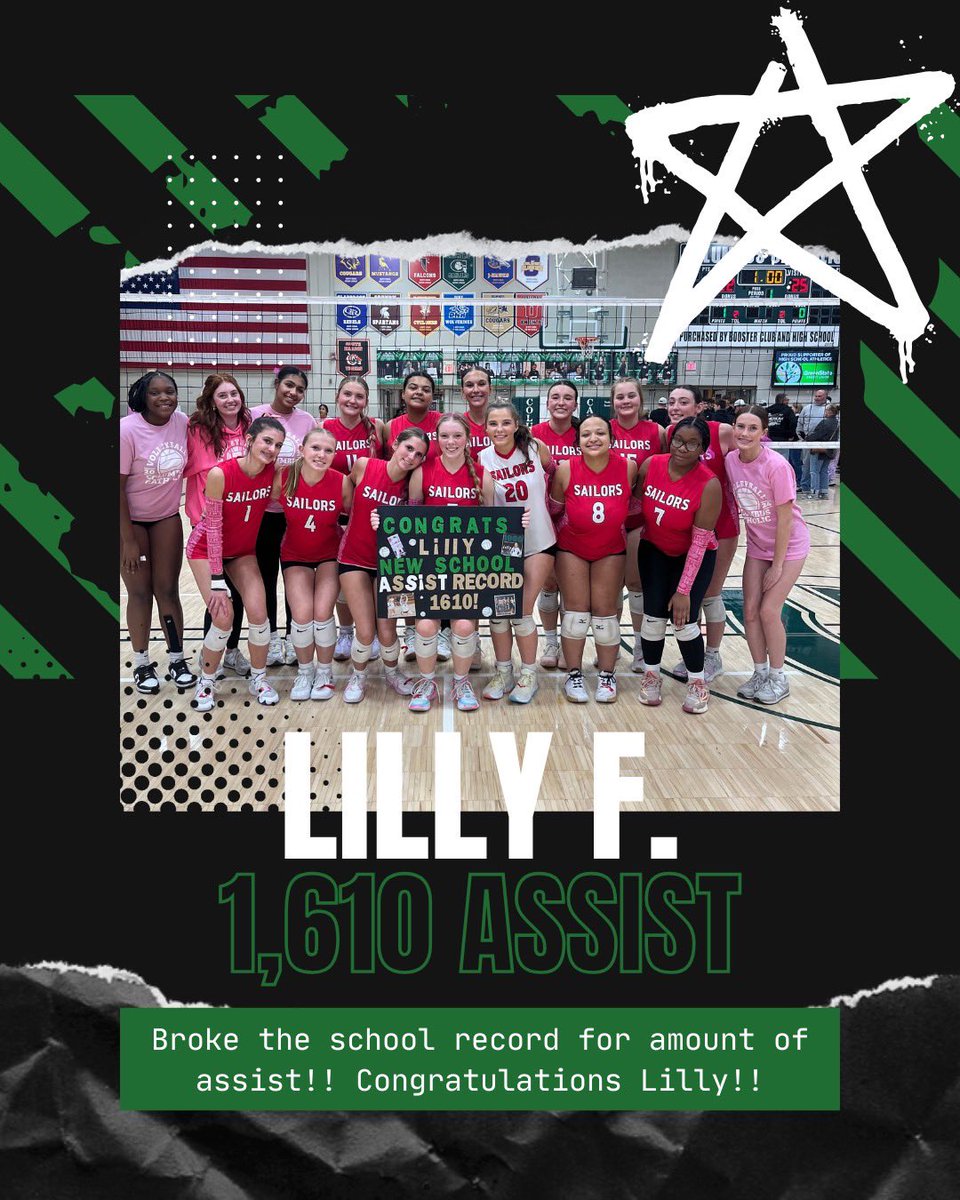 Congratulations to Lilly F. on breaking the school record for volleyball assists! <a href="/CHSSailorVB/">SAILOR VOLLEYBALL</a> <a href="/ColumbusSailors/">Columbus Catholic High School</a>