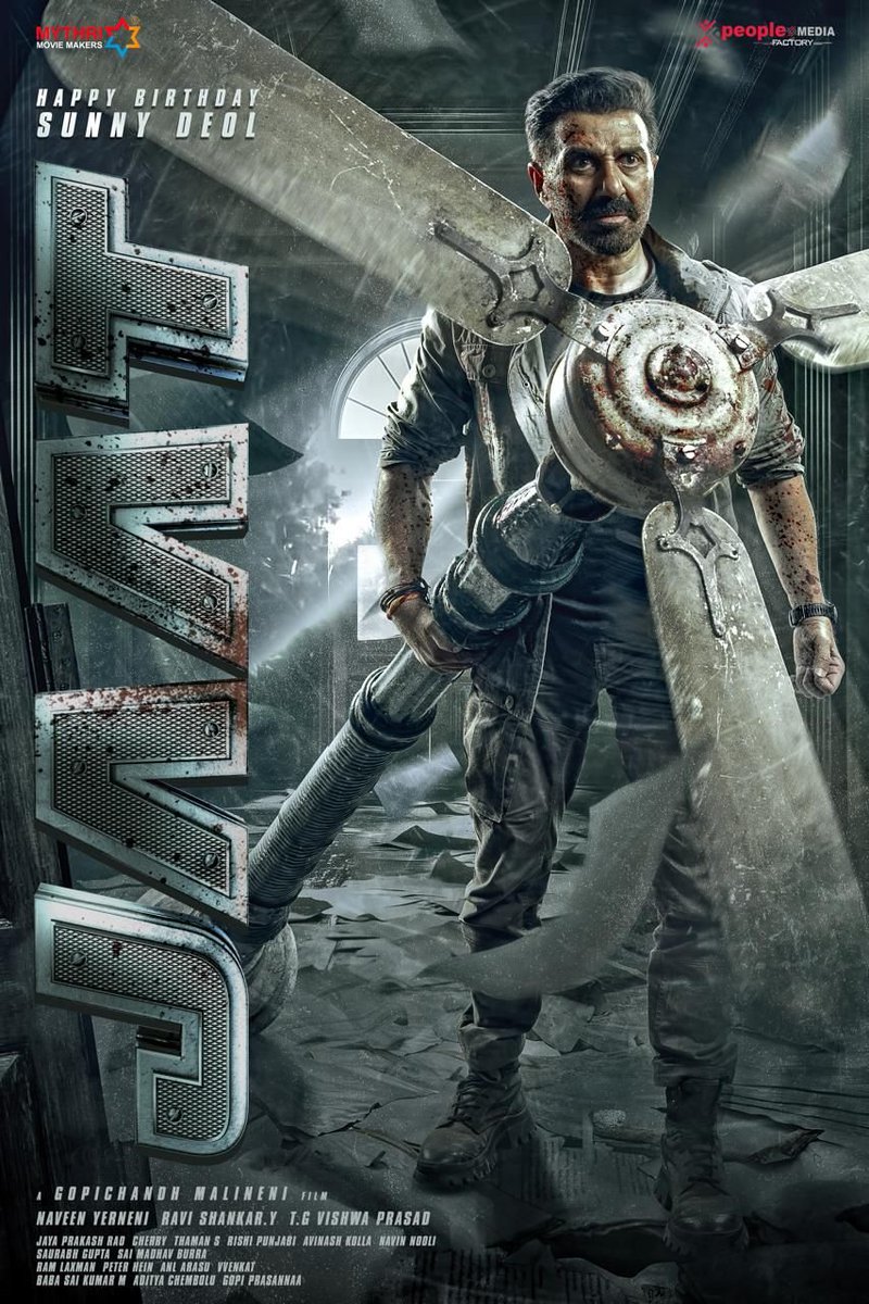 VHR_STAR's tweet photo. ⭐ On #SunnyDeol's birthday today, producer #MythriMovieMakers and #PeopleMediaFactory unveil #FirstLook poster of #Jaat, starring #SunnyDeol
• Cast - #SunnyDeol, #RandeepHooda, #ReginaCassandra, #SaiyamiKher.
• Director - #GopichandhMalineni
#JaatFirstLook https://t.co/lGYQtCcBVe