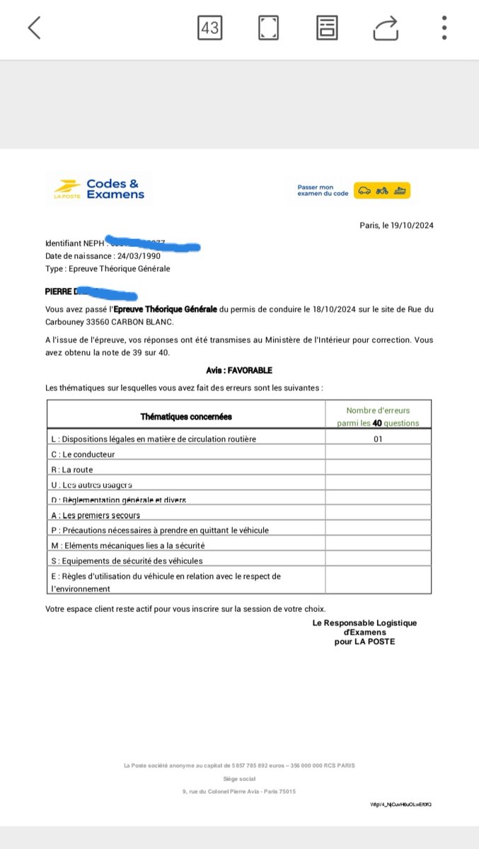 PierrotDLT's tweet photo. Reçu à l'examen du code.
Maintenant je vais pouvoir bosser le plateau.
#PermisD https://t.co/nApQ4wRvoq
