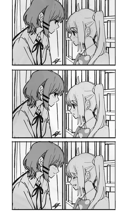 片方が余裕そうに見えてお互い緊張してるやつ 