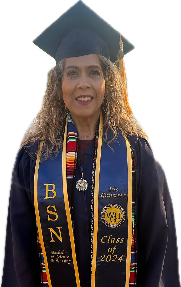 TexAg09's tweet photo. So proud of my Aunt, Iris Gutierrez getting her Bachelor’s in Nursing today! #WGUGrad https://t.co/6jrf2GnJie