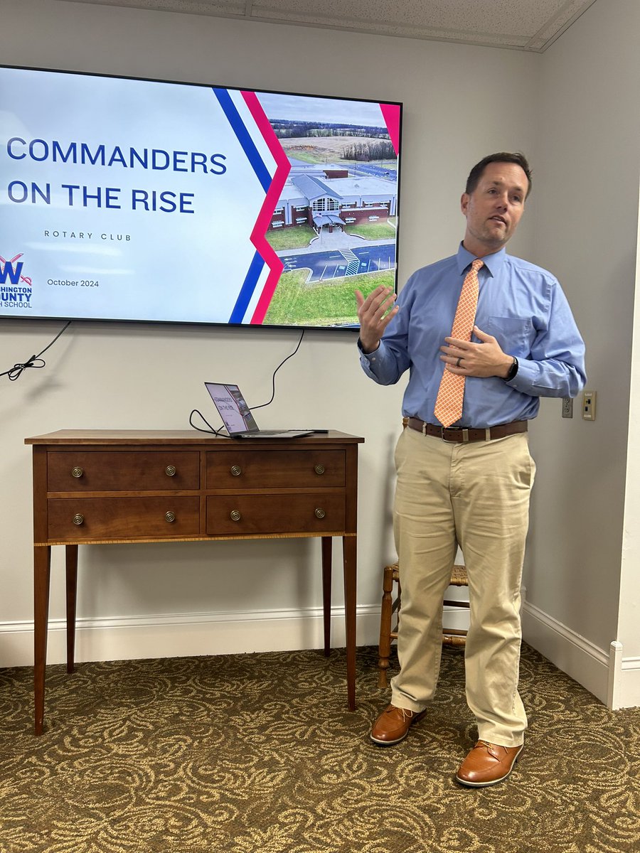 WC_Commanders's tweet image. ⭐️ROTARY CLUB⭐️ 
WCHS Principal Charlie Cox was invited to speak at Springfield Ky Rotary Club meeting. Mr. Cox shared the hard work and recent successes of our students and staff. Thank you, Springfield Rotary, for your interest in our Commanders! 
#WCPride