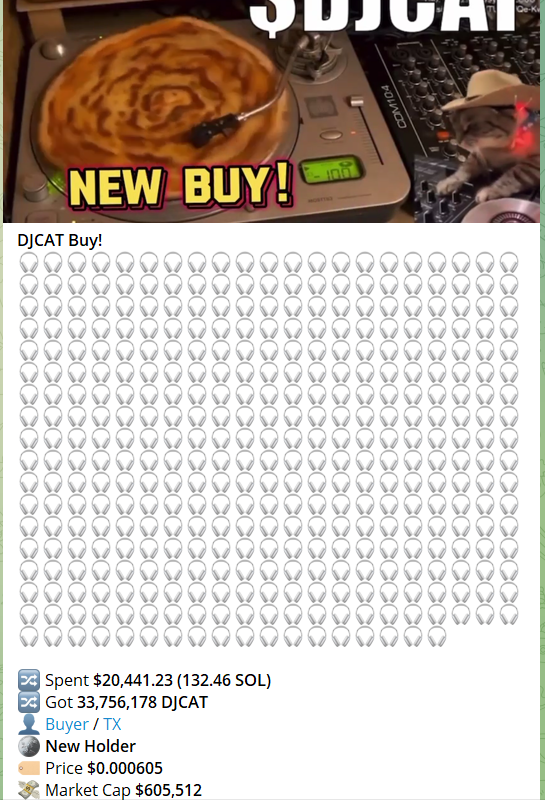 DJCatCTO's tweet photo. Someone just clipped 132sol into the $DJCAT chart right now. What a chad! Are you paying attention? https://t.co/GOmHEV43sr