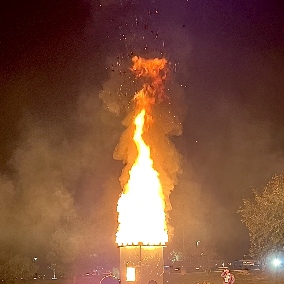 stolch314's tweet photo. What is it about teenagers and a big fire that makes it really feel like fall in the Midwest? 😂

It was a great Homecoming 2024 for my daughter. https://t.co/SNDQ9eFv4g