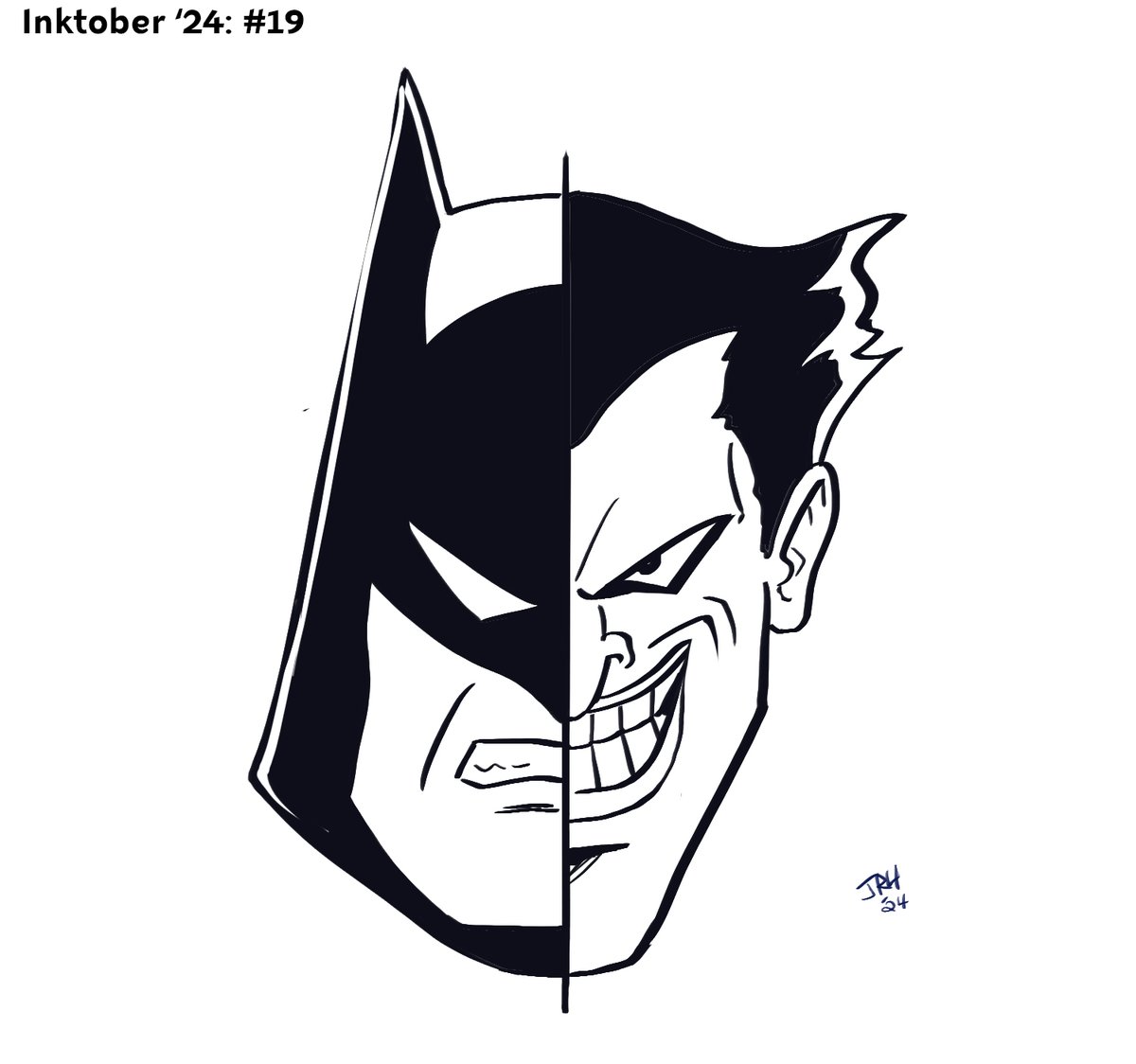 Inktober '24 #19: Batman/Joker (The Animated Series)
I've always thought BTAS had some of the coolest designs. Atmosphere and vibe mean everything to me in an animated show and they absolutely nailed it with this one.
#batman #inktober