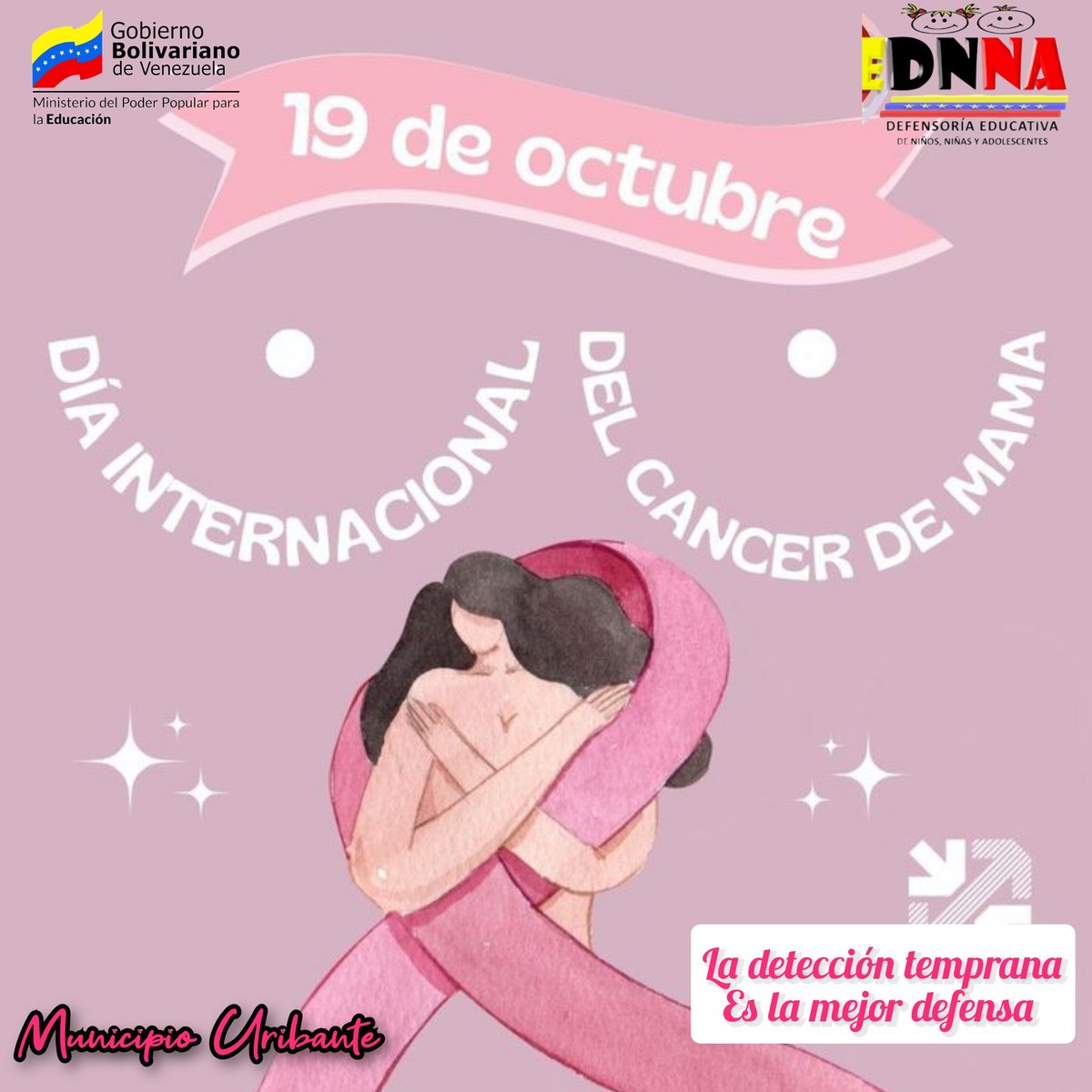 19Oct Día mundial de la lucha contra el cáncer de Mama 💞
La detección temprano es la mejor de defensa.
<a href="/CDCETachira/">CDCE Táchira</a> 
<a href="/codennat/">codennat</a> 
<a href="/CDCE_Uribante/">CDCE URIBANTE</a>