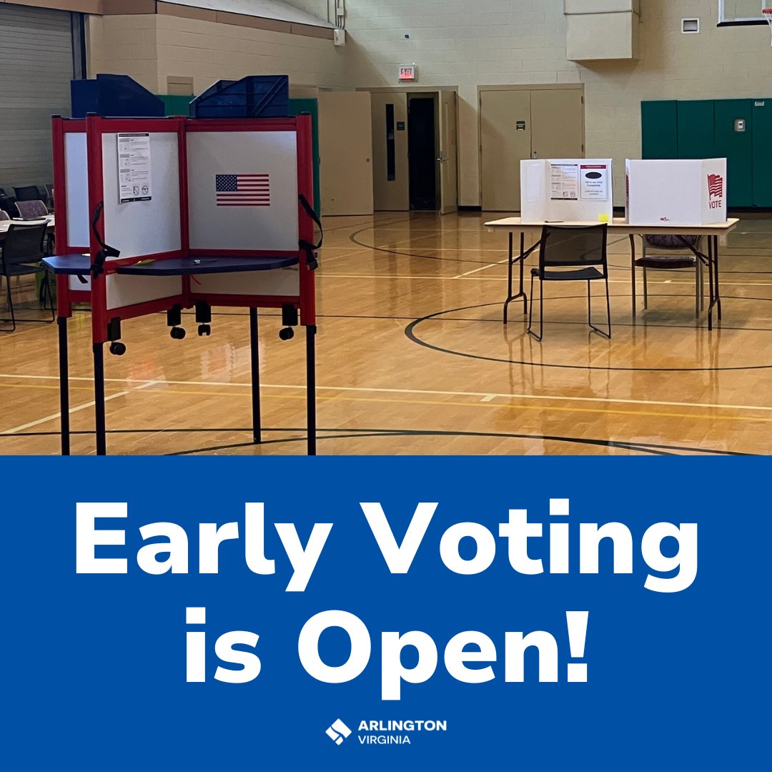 ArlingtonVotes's tweet photo. Early voting is open today, 10/19 until 5pm at FOUR locations! 
📍Courthouse Plaza
📍Long Bridge Aquatic &amp; Fitness Center
📍Madison Community Center
📍Walter Reed Community Center

https://t.co/Um3eBuRP8L

#ArlingtonVotes #VoteEarly #Vote2024 https://t.co/SvEBL4581N