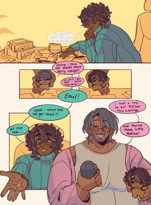 little comic to celebrate getting my emivic dolls 🥺🩷💚 