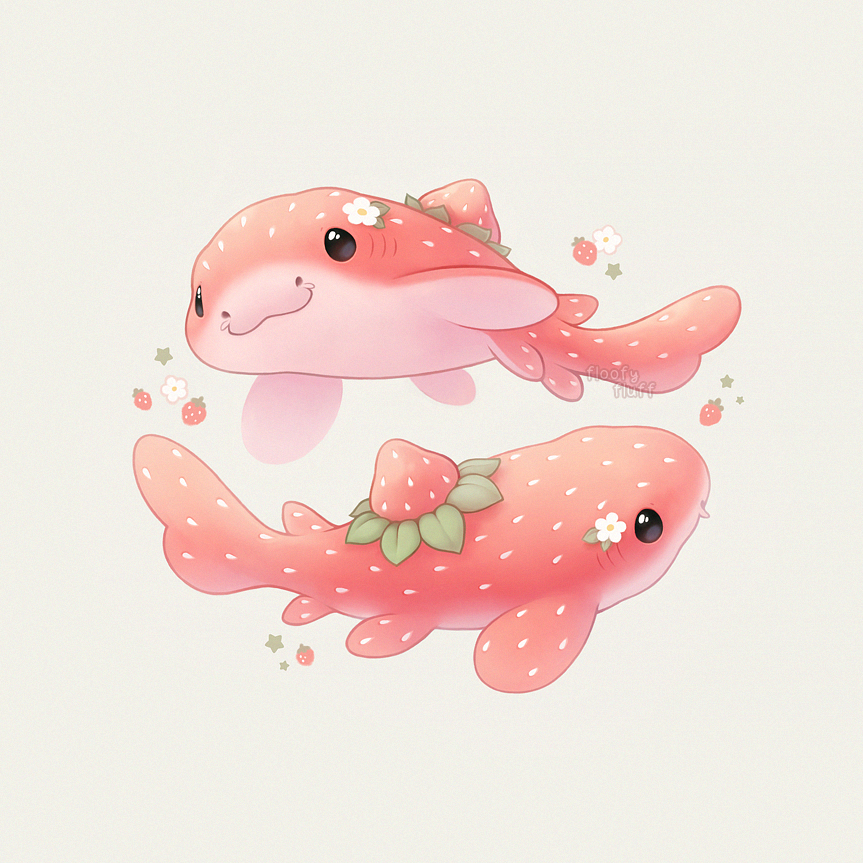 floofyfluff's tweet photo. Strawberry sharks 🍓🦈 https://t.co/3IbKLXSARp