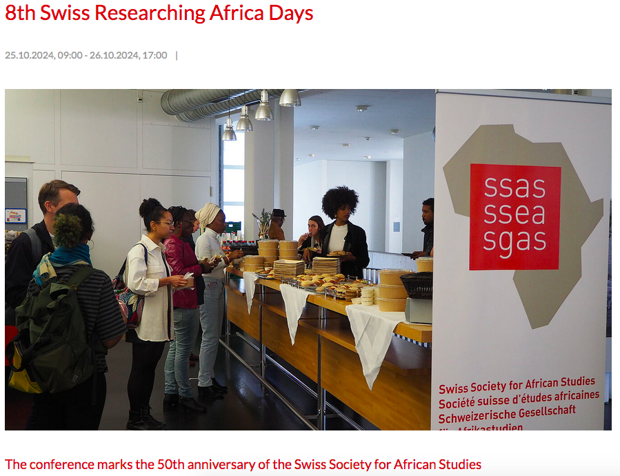 If you are in #Bern, #Switzerland this week-

I will be delivering the Keynote Address at the

8th Swiss Researching Africa Days &amp; 50th Anniversary of the Swiss Society for African Studies

25-26 October 2024 at <a href="/unibern/">Universität Bern</a> 

Join us!! More Info &amp; Register: bit.ly/3C00ykZ