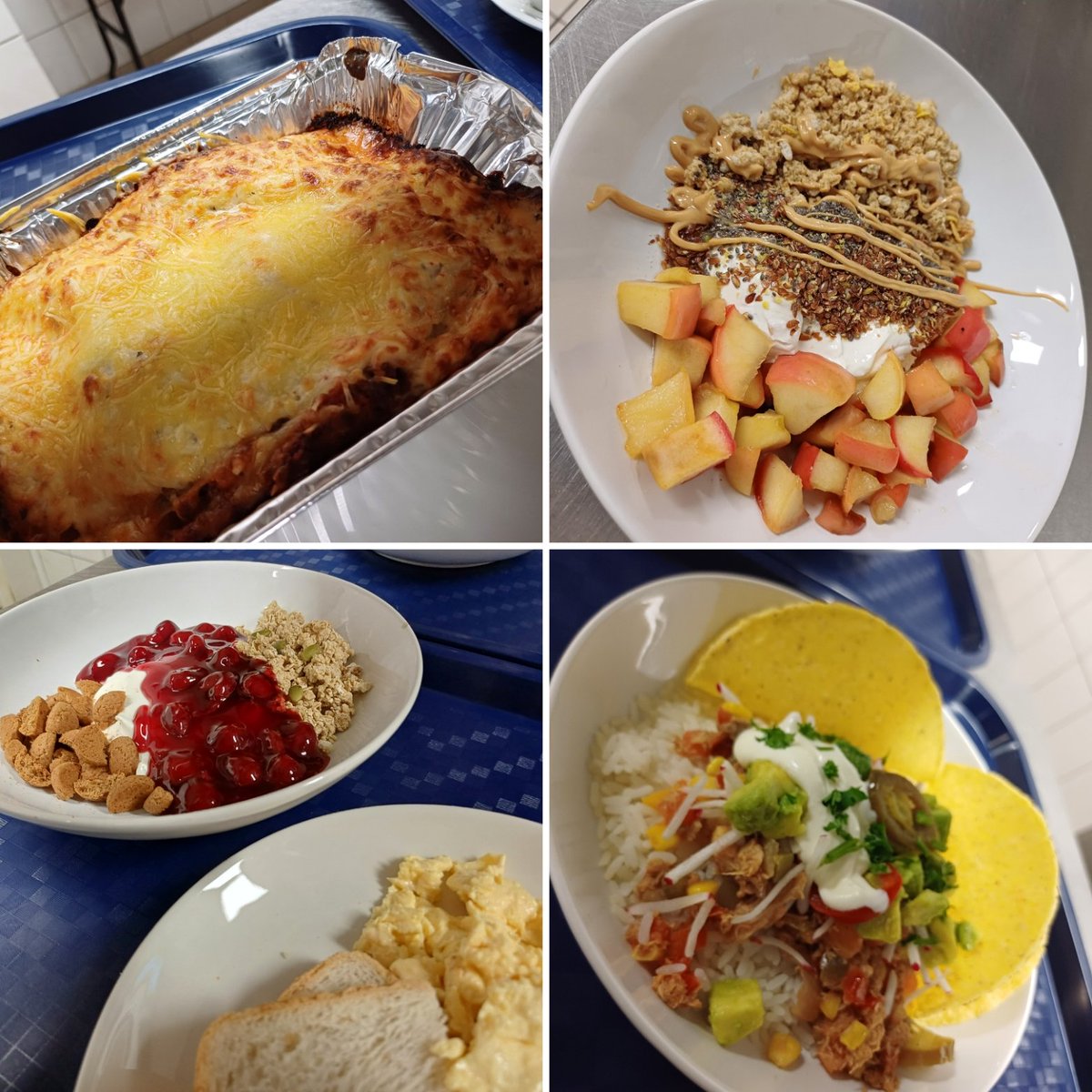 PedroCoenen's tweet photo. Wat krijgen ze zoal te eten?
Een kleine selectie van afgelopen week...
#pancakes #warmekersen #pasta #tacopulledchicken #lasagne #tortelinisoep 
#FortunaSittard https://t.co/05O72AJfoW