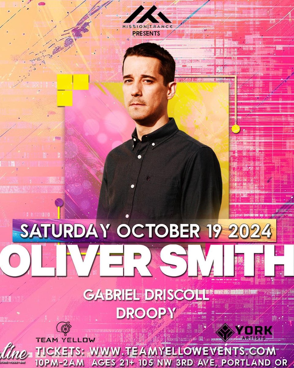 Jeff Hines (@jeff_hines_) on Twitter photo Stoked to be up in Portland this weekend to support and hang with my good friend <a href="/djoliversmith/">Oliver Smith</a>. He will be throwing down at Opaline thanks to <a href="/TeamYellowPDX/">Team Yellow</a>. Can’t wait! Stoked to be up in Portland this weekend to support and hang with my good friend <a href="/djoliversmith/">Oliver Smith</a>. He will be throwing down at Opaline thanks to <a href="/TeamYellowPDX/">Team Yellow</a>. Can’t wait!