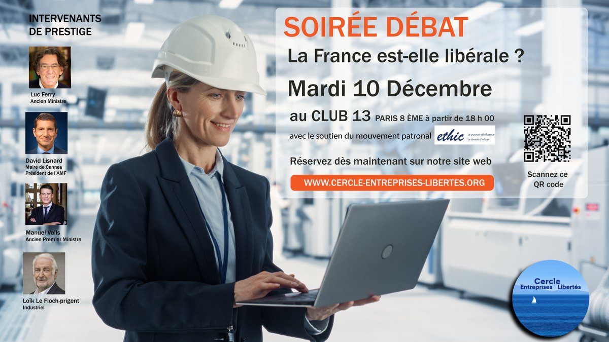 L’ÉTATISATION RAMPANTE DE L’ÉCONOMIE FRANÇAISE DEVIENT-ELLE UN OBSTACLE AU LIBÉRALISME ?

📅 Mardi 10 décembre
📍 CLUB 13 - 15 av. Hoche 75008 Paris
🕒 De 18:00 à 21:30

📎 Adhésion au Cercle et aux soirées débats :
lnkd.in/eEAR-yAP