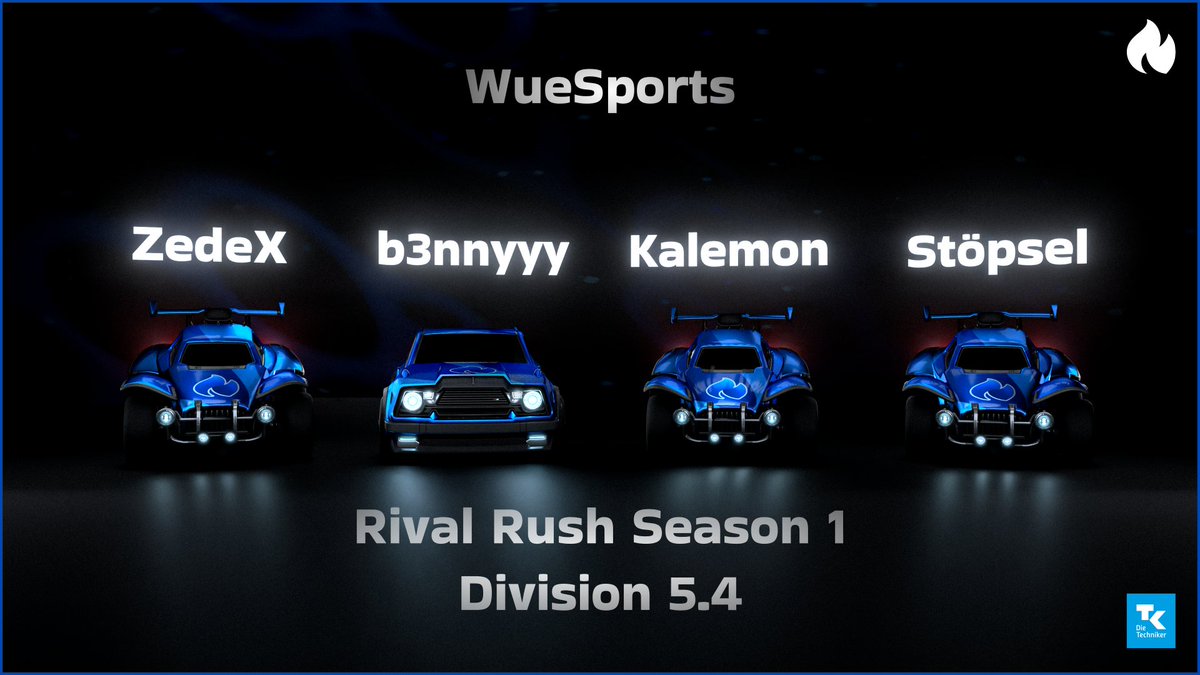Diese Woche startet <a href="/RivalRushRL/">Rival Rush</a> Season 1 und auch wir sind vertreten! In Division 5 spielt unser Team WueSports mit:

<a href="/ZedeX_RL/">ZedeX</a>
<a href="/b3nnyyyRL/">b3nnyyy</a> 
<a href="/KalemonRL/">Kalemon</a> 
<a href="/Stps3l/">Stöpsel🇬🇪</a>