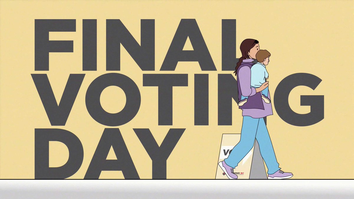 Today is Final Voting Day for the 2024 provincial election! Voting places are open from 8 a.m. to 8 p.m. (Pacific time). 

If you haven't voted yet, make sure you visit a voting place today to cast your vote. 

Find voting places near you on our website. bit.ly/ebc24-wheretov…