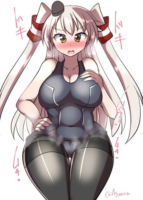 「これでいいの?全く…どういう風の吹きまわしかしら…///」   ムチムチスク水黒タイツあまつん(ˇωˇ)   進水日おめでとう!(連続1688日目   #艦これ版真剣お絵描き60分一本勝負_20241019#艦これ版深夜の真剣お絵描き60分一本勝負 #10000日チャレンジ #めび環んどろ #天津風進水日 