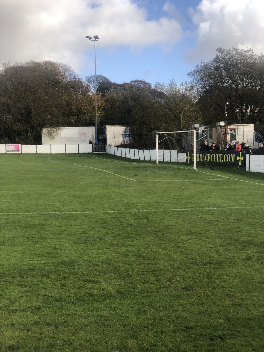 Today’s match is Bacup Borough vs Maghull on a very slanted pitch