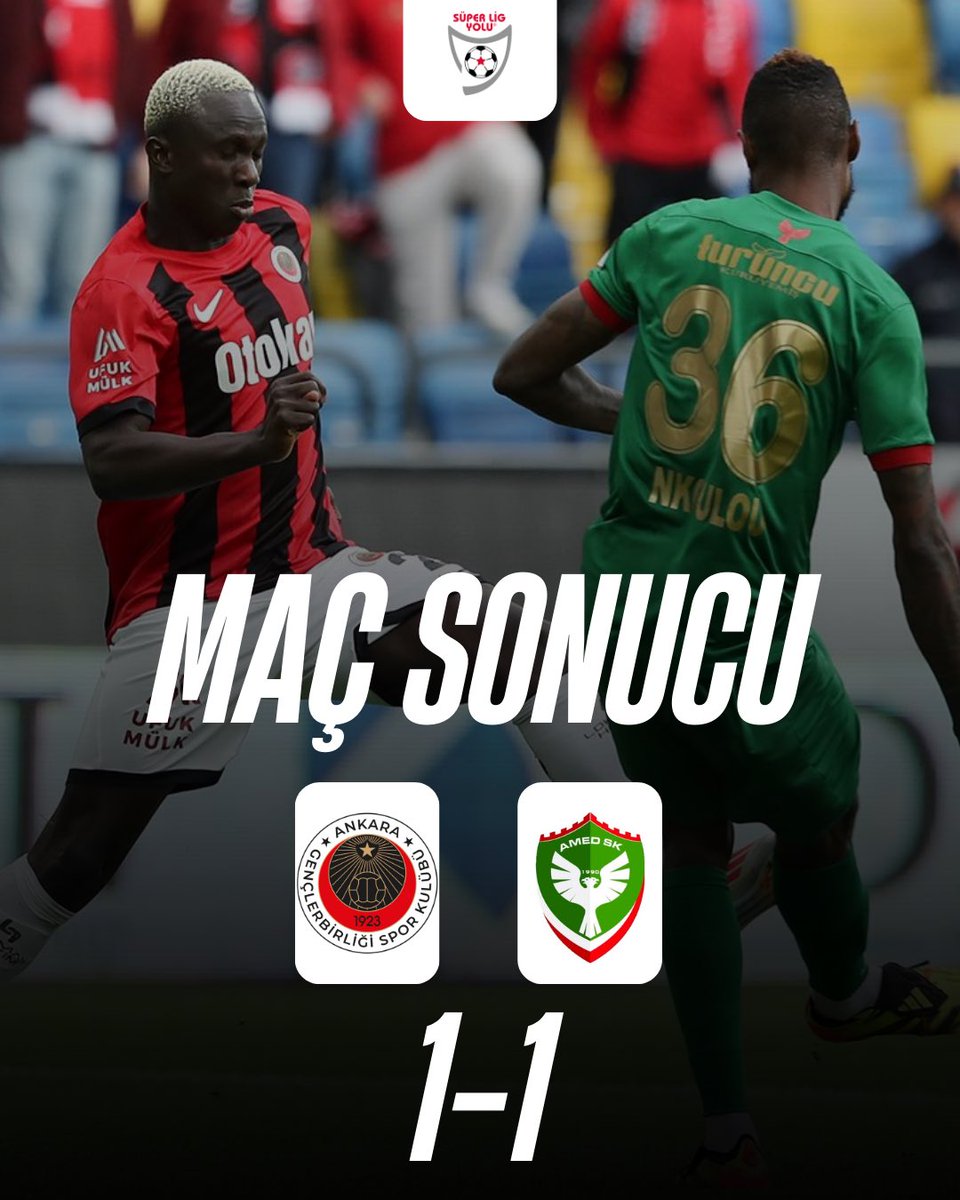 Trendyol 1.Lig 9.Hafta ⚽️

MS | #Gençlerbirliği 1-1 #Amedspor