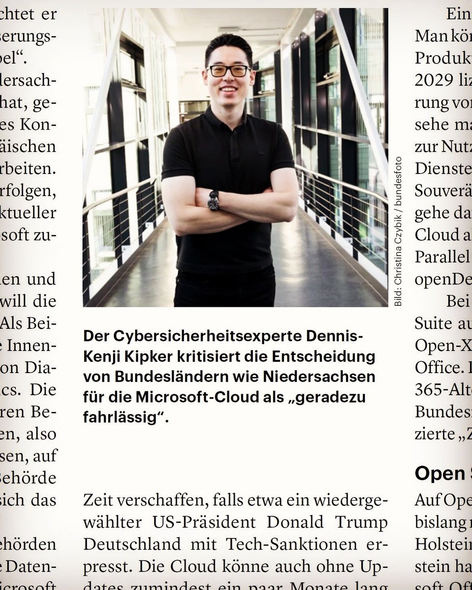 Dennis_Kipker's tweet image. „#IT aus der #Steckdose“ ist nicht nur riskant, sondern leider auch ziemlich naiv: Fleißig rollen die deutschen Behörden ihre IT-Infrastruktur in die #Microsoft #Cloud aus, deren #Datenschutz "akzeptabel" ist: Soll das der neue deutsche IT-Standard sein?
heise.de/news/Trotz-Abh…