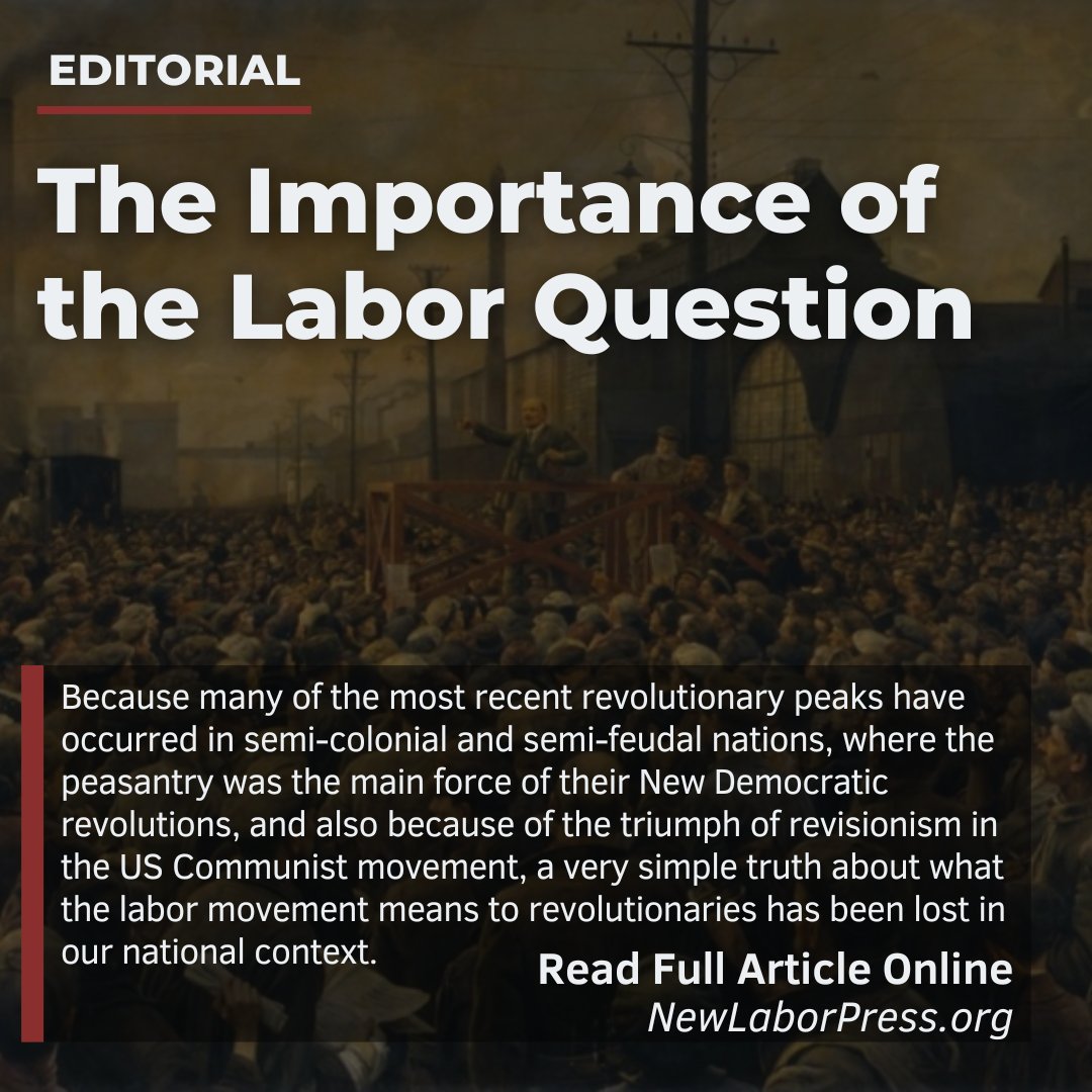NewLaborPress's tweet image. Why is the Labor Question important for revolutionaries and class-conscious workers around the world, and especially important for revolutionaries and workers in countries like the United States?
Read Here:
newlaborpress.org/2024/10/17/the…