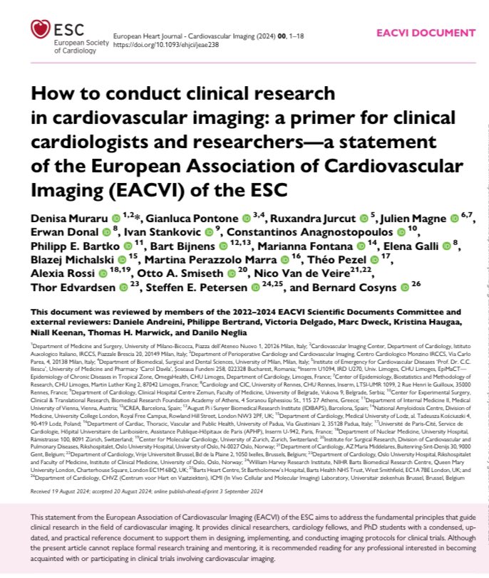 Finally in print…

Grateful to my colleagues from the #EACVI Research&amp;Innovation committee 2020-2022, Steffen Petersen, and Cosyns Bernard, for their support and valuable contribution to this document 

 doi.org/10.1093/ehjci/…

<a href="/EACVIPresident/">EACVI President</a> <a href="/VDelgadoGarcia/">Victoria Delgado</a> <a href="/Sarah_Moharem/">Sarah Moharem Elgamal, MBBCh, MSc, PhD👩🏻‍⚕️🫀</a>