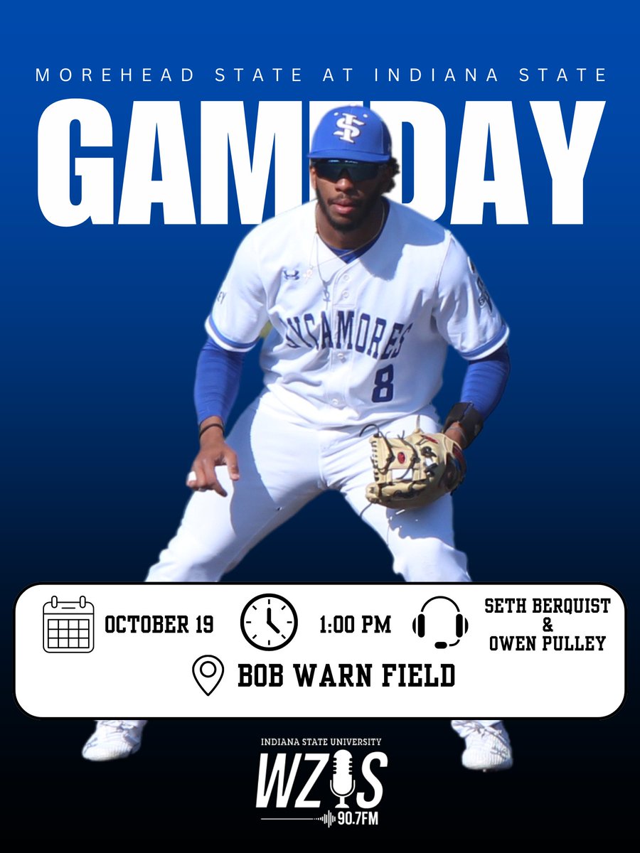 We're back in the ballpark!
<a href="/IndStBaseball/">Indiana State Baseball</a> hosts <a href="/MSUEaglesBsball/">Morehead State Baseball</a> in an Exhibition Game. Proceeds of the game will go towards the Friedreich's Ataxia Research Alliance (FARA). <a href="/berquistmedia/">Seth Berquist</a> and <a href="/owenpulleymedia/">Owen Pulley</a> will have the call on Z 90.7 WZIS and the WZIS App.