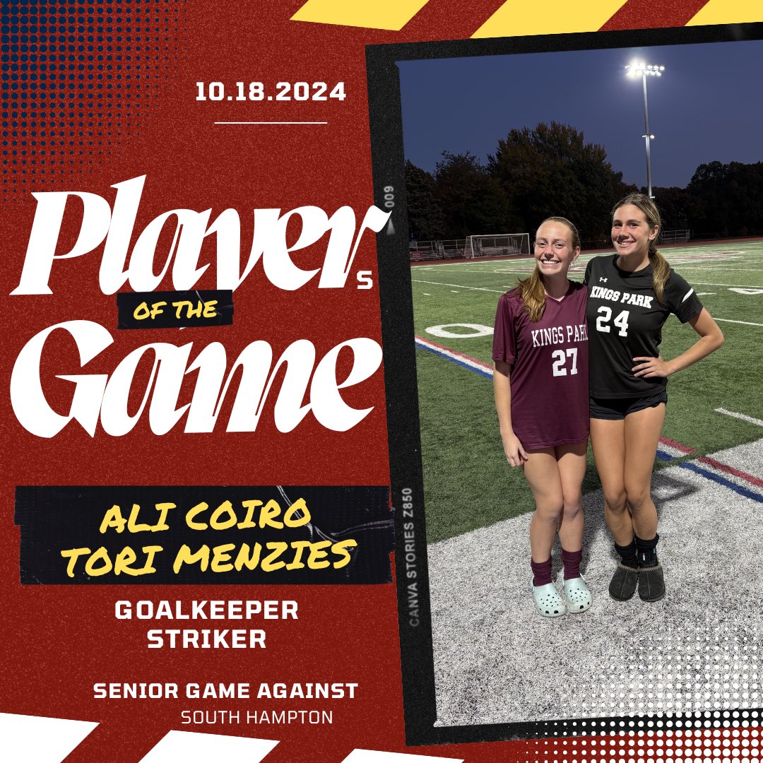 Players of the game for senior night against South Hampton! Senior captains, Ali and Tori have been contributing players since day 1 and they are a huge reason for our 6-1 win yesterday.  Great work girls!👏🏻