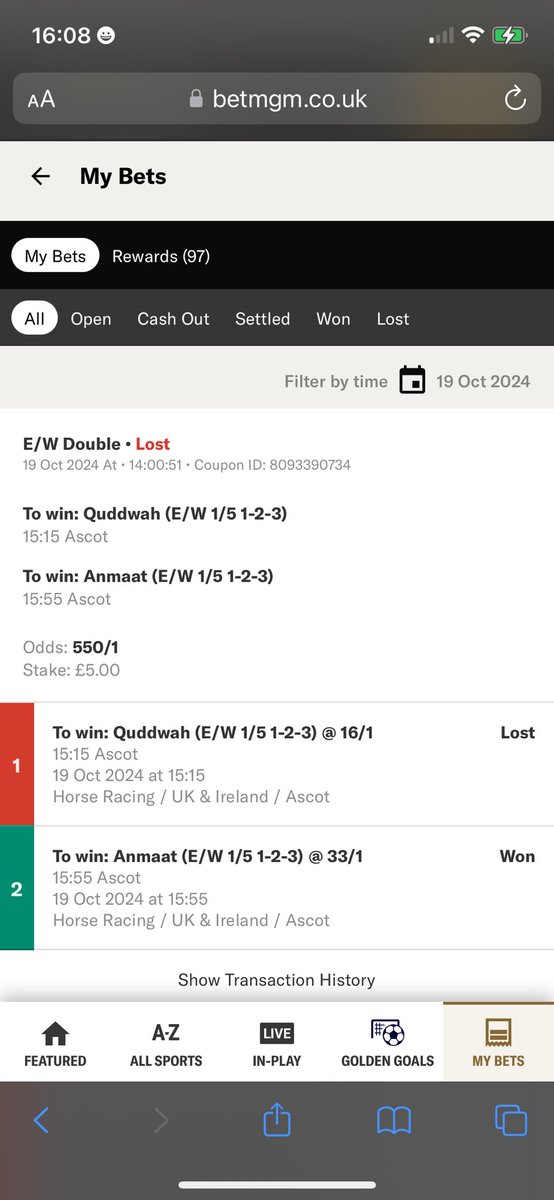 Tip: if first leg in your double loses always back other horse as a single 🤦🏻‍♂️ guess which dick eard didn’t