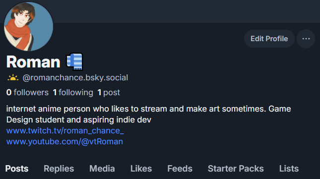 RomanVtuber's tweet photo. I have set up the other place, probably will just be for art whenever I have some I want to post https://t.co/ndERA68PjK