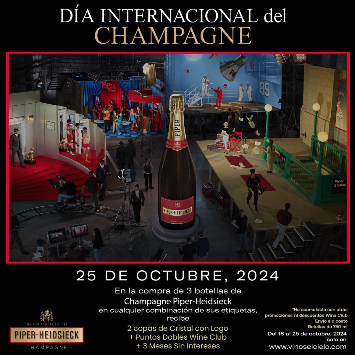 ¡Celebremos el Día del Champagne este 25 de octubre! 
Brinda con Piper-Heidsieck, una de las casas más icónicas de Champagne y haz de cada momento algo memorable.
Únete a esta celebración especial con nosotros. 
 bit.ly/3A7yMTh