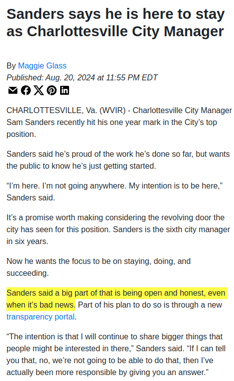 Meanwhile, the city cancelled two multimodal transportation projects this week and returned over $35 million in state funding to VDOT.

Why? Because there's no local money available to supplement those funds to cover cost increases.

Didn't hear about that? Odd. Pic unrelated.