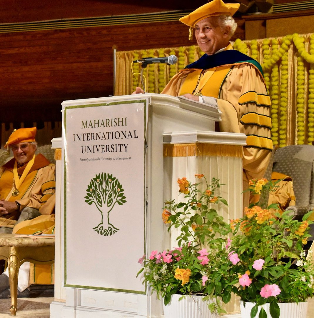 “On this occasion, I want to commit myself to upholding and strengthening MIU’s mission. MIU is education for enlightenment. Higher education for higher consciousness..”-President Nader, installation ceremony, Oct. 16, 2024 #maharishiinternationaluniversity