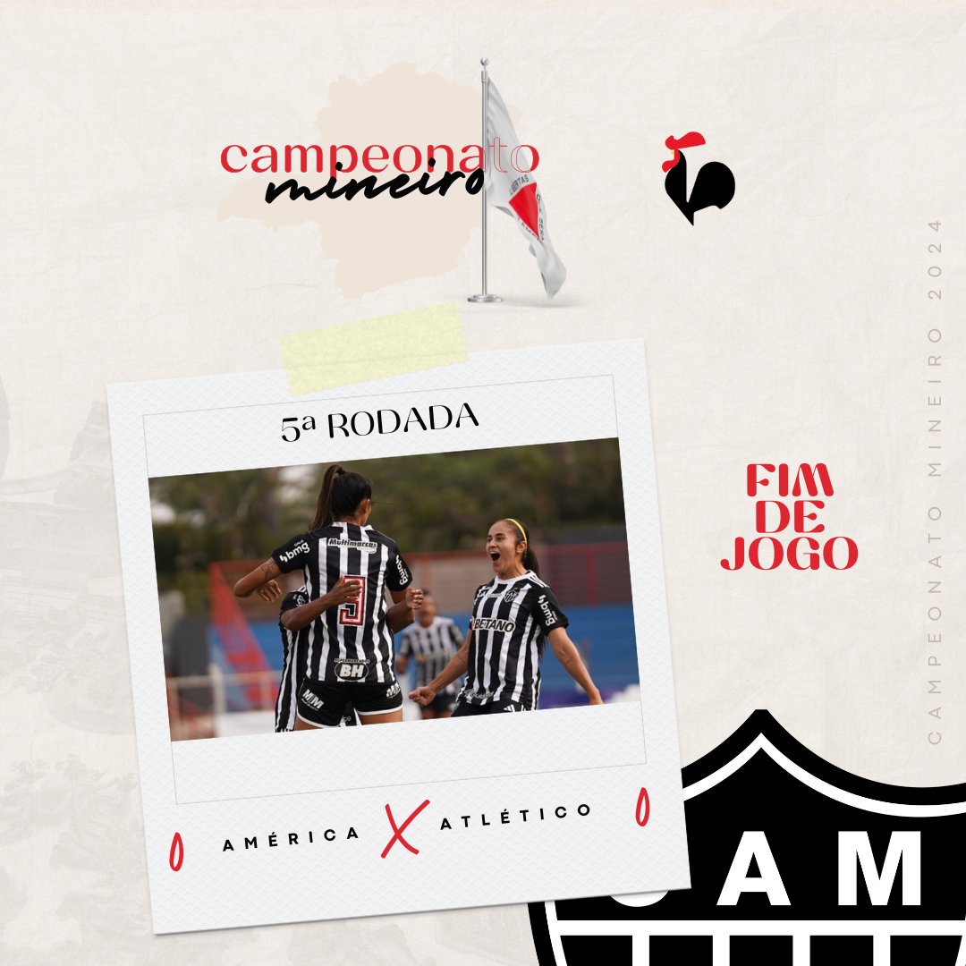 As #Vingadoras empataram com o América sem gols. O #Galo soma, agora, 7 pontos, sendo duas vitórias, uma derrota e um empate.