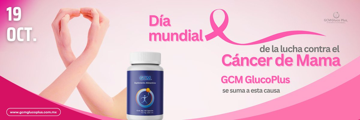 GCMGlucoPlus's tweet photo. Día Internacional de la Lucha Contra el #CancerDeMama

Si te encuentras en tratamiento o eres sobreviviente de cáncer de mama, te recomendamos el uso de #GCMGlucoPlus, ya que el tratamiento con quimioterapia genera secuelas y acelera el proceso de daño articular. https://t.co/OfXLeKtP1m