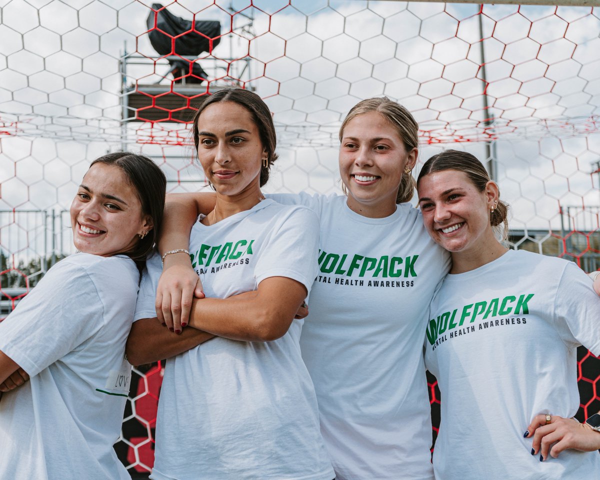 PackWSoccer's tweet photo. We are the Wolfpack, but we’re so much more! 💚

Join us tomorrow by wearing GREEN to show support for mental health awareness.

#PackWSOC | #GoPack https://t.co/u2e4zJohNp